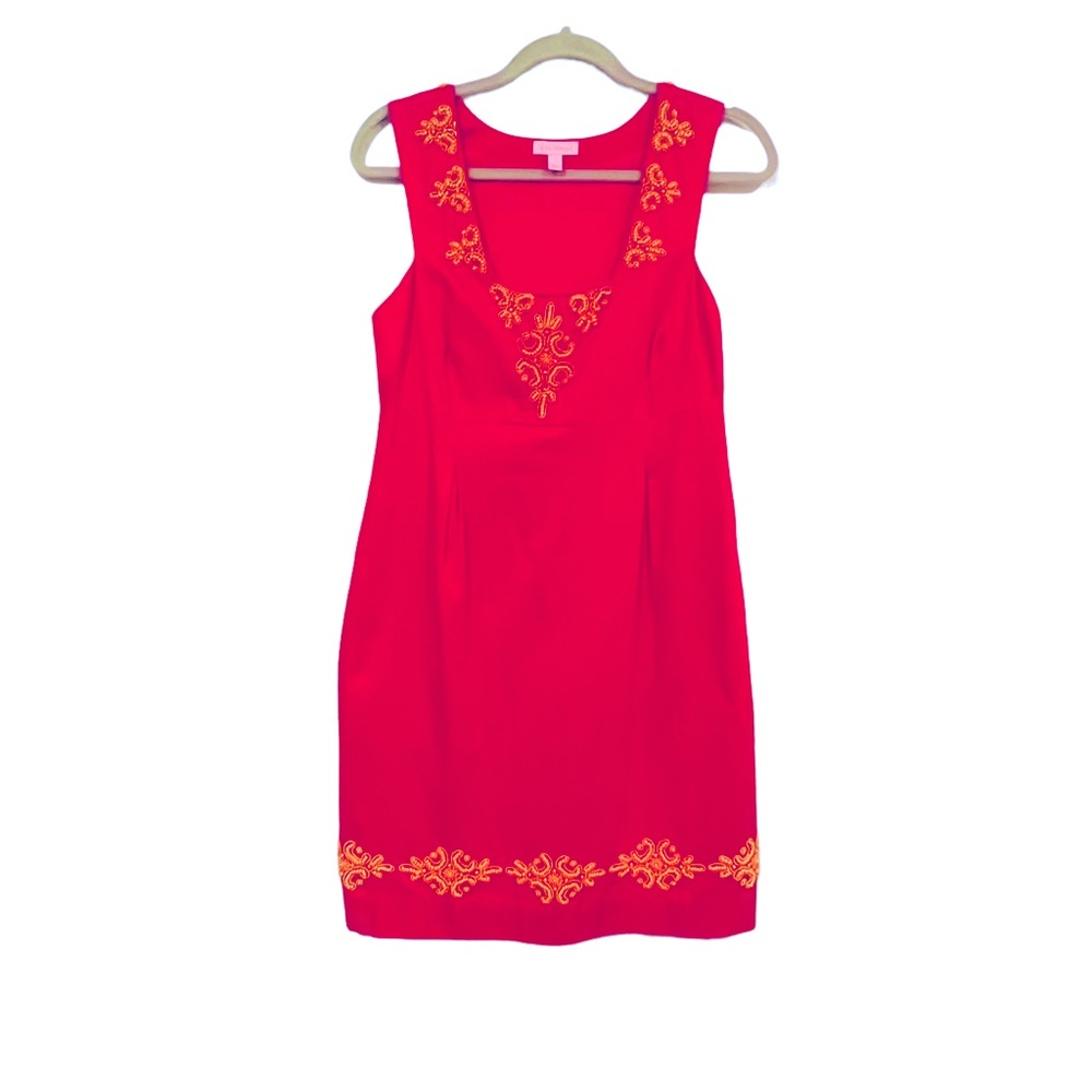 Lilly Pulitzer Morgan Beaded Shift Dress Azalea Pink